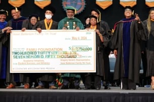 FAMU admin hold large donor check